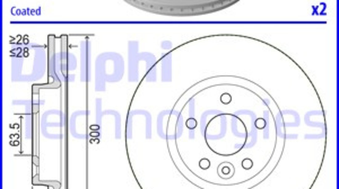 Disc frana punte fata (BG4094C DELPHI) FORD,LAND ROVER,VOLVO