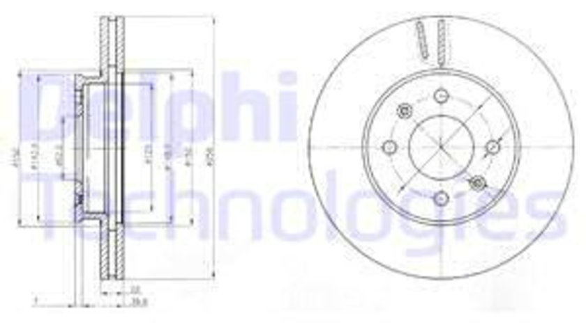 Disc frana punte fata (BG4096 DELPHI) HYUNDAI,HYUNDAI (BEIJING),KIA,KIA (DYK)