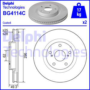 Disc frana punte fata (BG4114C DELPHI) TOYOTA