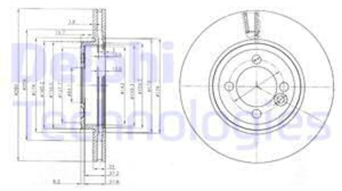 Disc frana punte fata (BG4146C DELPHI) MINI