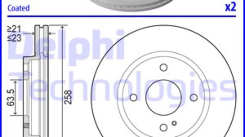 Disc frana punte fata (BG4170C DELPHI) FORD,FORD AUSTRALIA