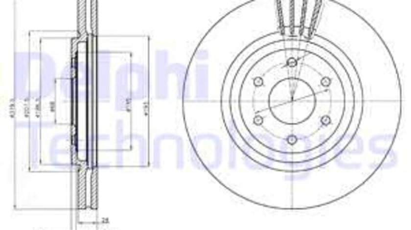 Disc frana punte fata (BG4176C DELPHI) NISSAN