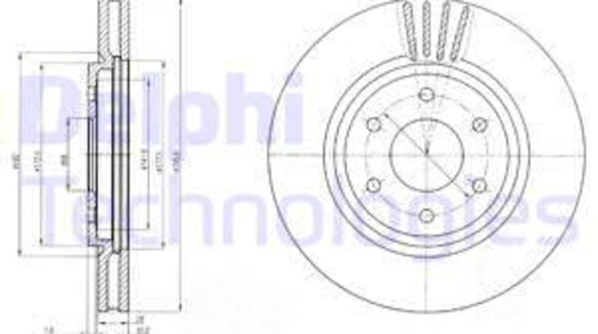 Disc frana punte fata (BG4205 DELPHI) NISSAN