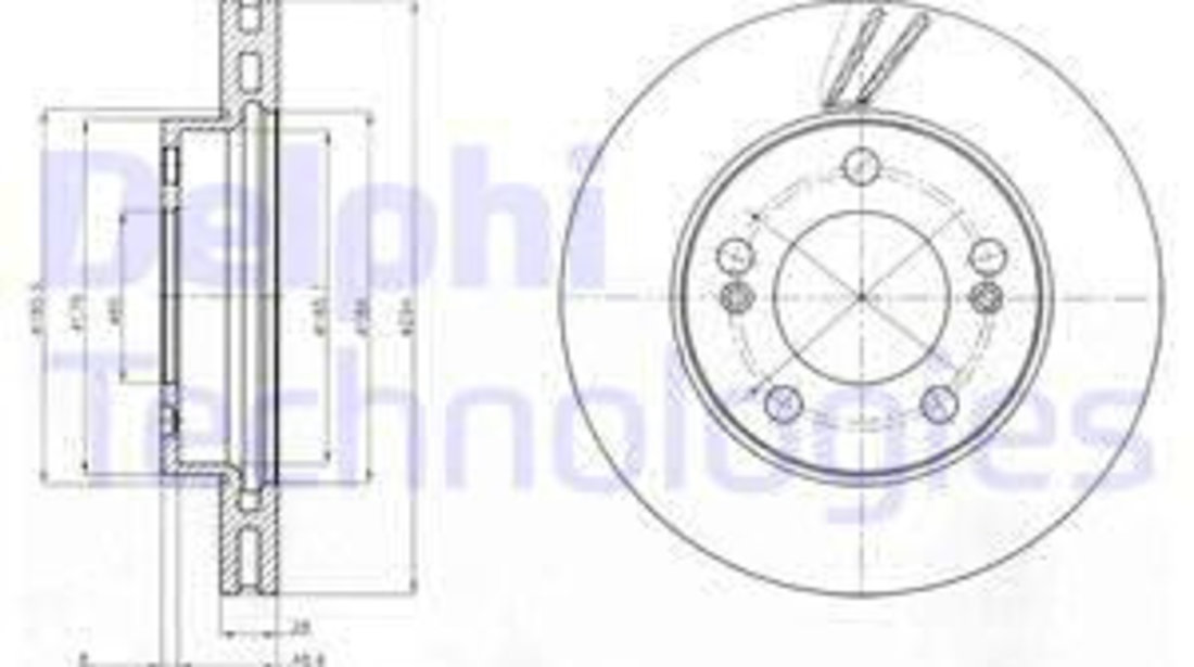 Disc frana punte fata (BG4206 DELPHI) DAEWOO,SSANGYONG