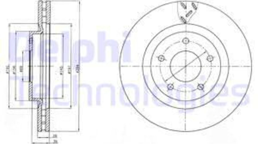 Disc frana punte fata (BG4246 DELPHI) CHRYSLER,Citroen,DODGE,JEEP,LANCIA,MITSUBISHI,PEUGEOT