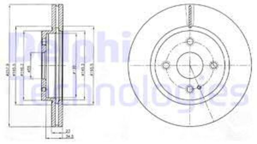 Disc frana punte fata (BG4254C DELPHI) FIAT,FORD (CHANGAN),MAZDA,MAZDA (CHANGAN)