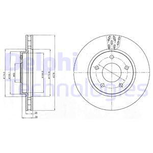 Disc frana punte fata (BG4258 DELPHI) DODGE,MITSUBISHI
