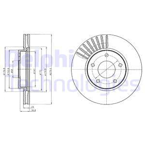 Disc frana punte fata (BG4282C DELPHI) NISSAN,NISSAN (DFAC)