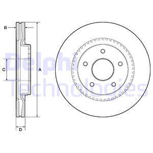 Disc frana punte fata (BG4283 DELPHI) NISSAN,RENAULT
