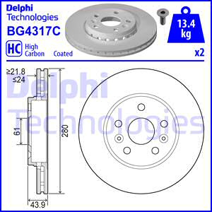 Disc frana punte fata (BG4317C DELPHI) MERCEDES-BENZ,NISSAN,RENAULT