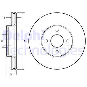 Disc frana punte fata (BG4454 DELPHI) NISSAN