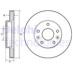 Disc frana punte fata (BG4455 DELPHI) DACIA,NISSAN,RENAULT