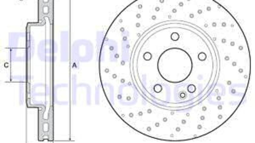 Disc frana punte fata (BG4657C DELPHI) MERCEDES-BENZ,MERCEDES-BENZ (BBDC)