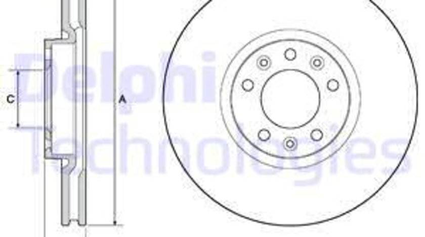 Disc frana punte fata (BG4696C DELPHI) Citroen,Citroen (DF-PSA),DS,IVECO,OPEL,PEUGEOT,PEUGEOT (DF-PSA),TOYOTA,VAUXHALL