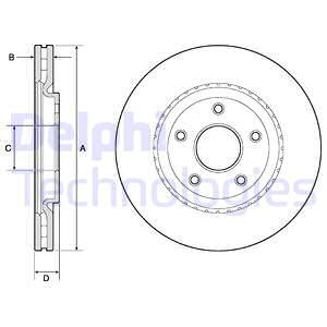 Disc frana punte fata (BG4759C DELPHI) CHRYSLER,DODGE,FIAT,LANCIA