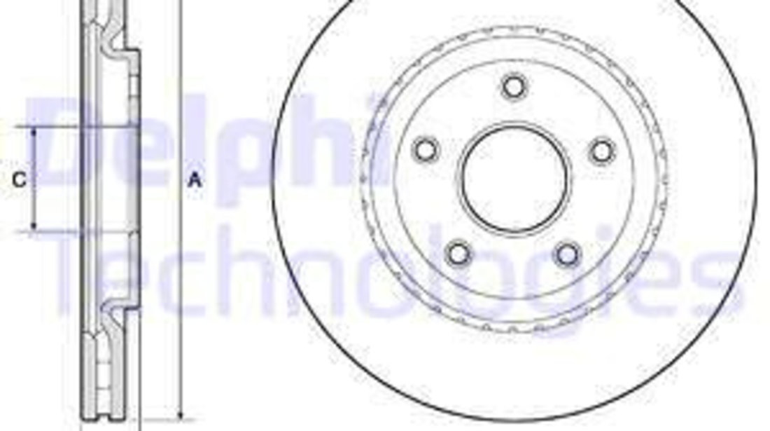 Disc frana punte fata (BG4759C DELPHI) CHRYSLER,DODGE,FIAT,LANCIA