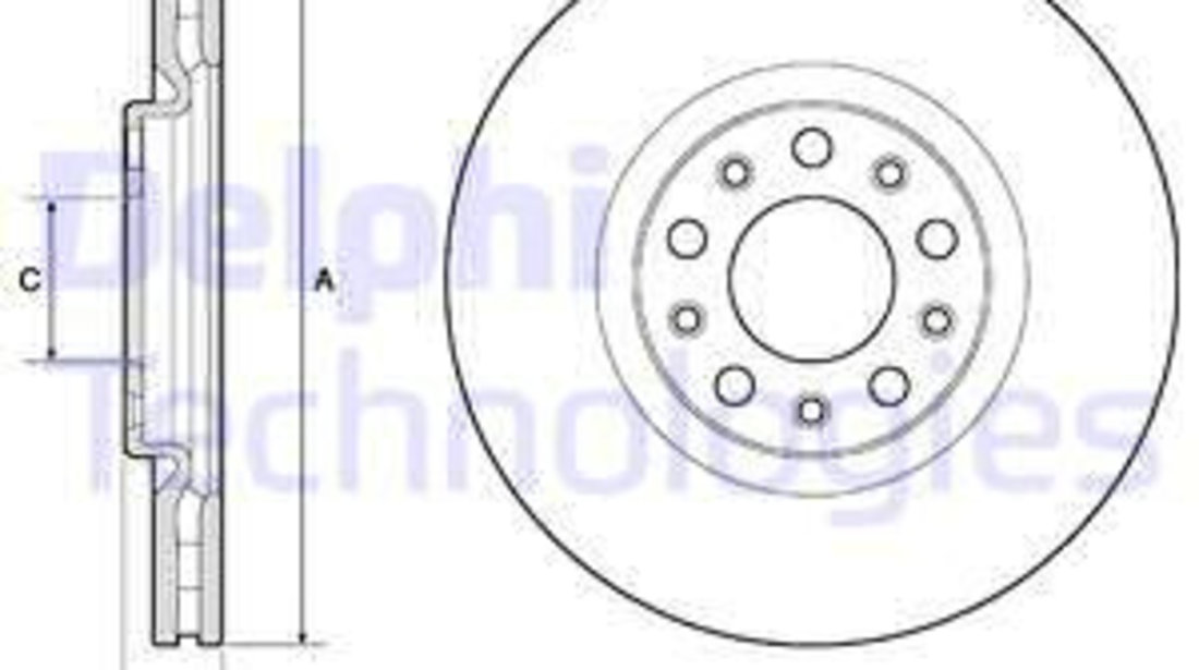 Disc frana punte fata (BG4763C DELPHI) FIAT,JEEP