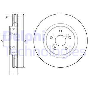 Disc frana punte fata (BG4808C DELPHI) HONDA,HONDA (DONGFENG),HONDA (GAC)