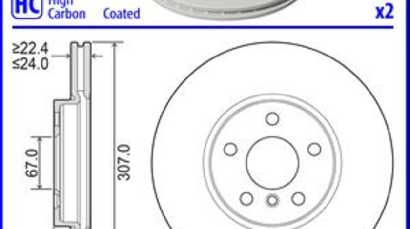 Disc frana punte fata (BG4817C DELPHI) BMW,BMW (BRILLIANCE),GREAT WALL,HAVAL,MINI