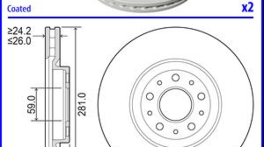 Disc frana punte fata (BG4821C DELPHI) BMW (BRILLIANCE),FIAT