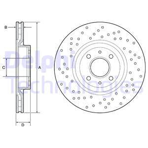 Disc frana punte fata (BG4943C DELPHI) ABARTH