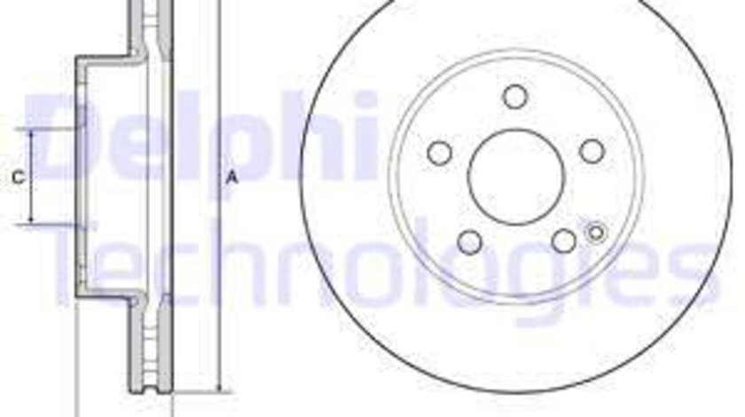 Disc frana punte fata (BG4945C DELPHI) MERCEDES-BENZ,MERCEDES-BENZ (BBDC)