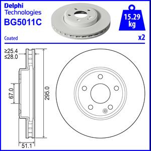 Disc frana punte fata (BG5011C DELPHI) INFINITI,MERCEDES-BENZ (BBDC)