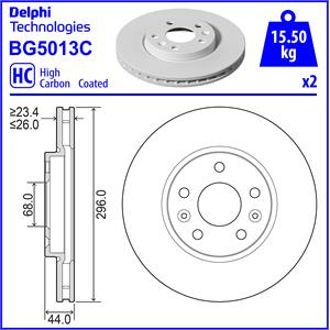 Disc frana punte fata (BG5013C DELPHI) ALPINE,MERCEDES-BENZ,RENAULT