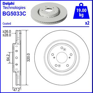 Disc frana punte fata (BG5033C DELPHI) HONDA