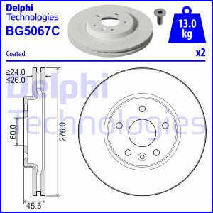 Disc frana punte fata (BG5067C DELPHI) OPEL,VAUXHALL