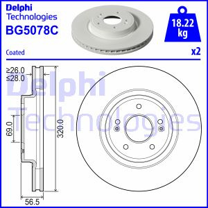 Disc frana punte fata (BG5078C DELPHI) KIA
