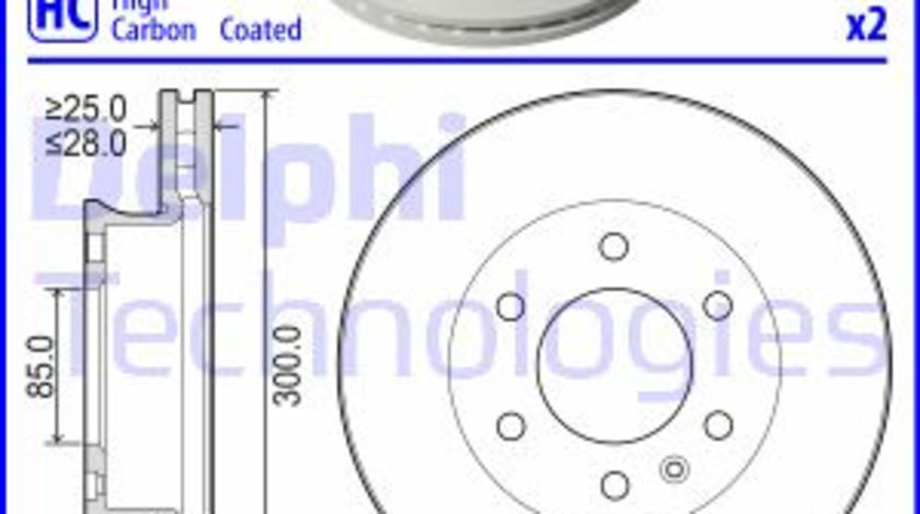 Disc frana punte fata (BG5092C DELPHI) MERCEDES-BENZ