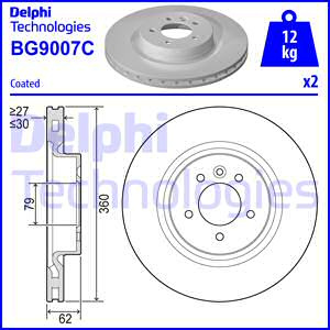 Disc frana punte fata (BG9007C DELPHI) LAND ROVER