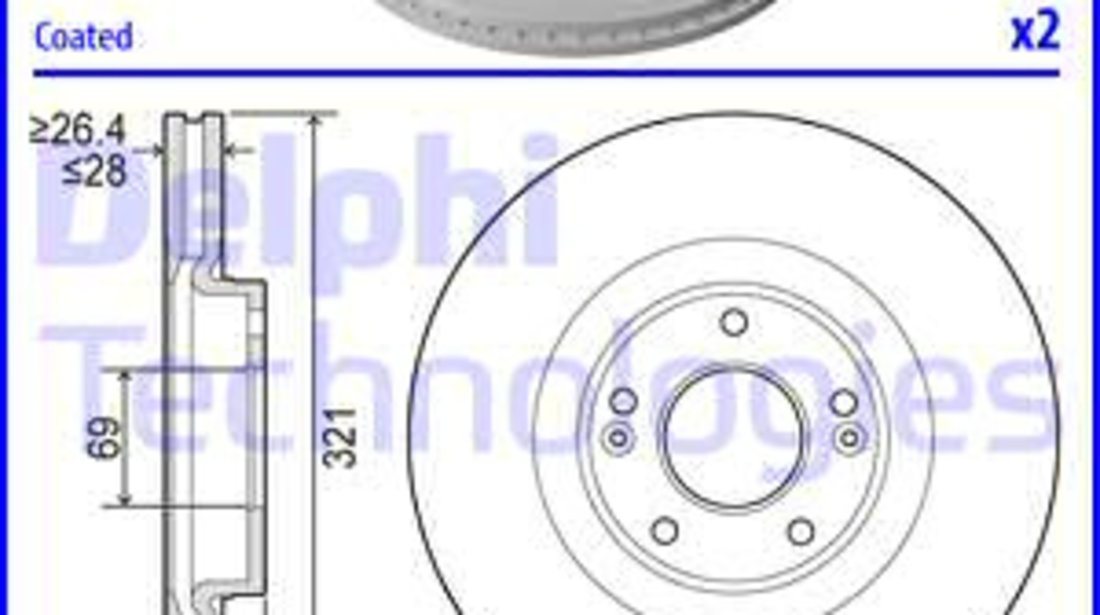 Disc frana punte fata (BG9056C DELPHI) HYUNDAI,KIA