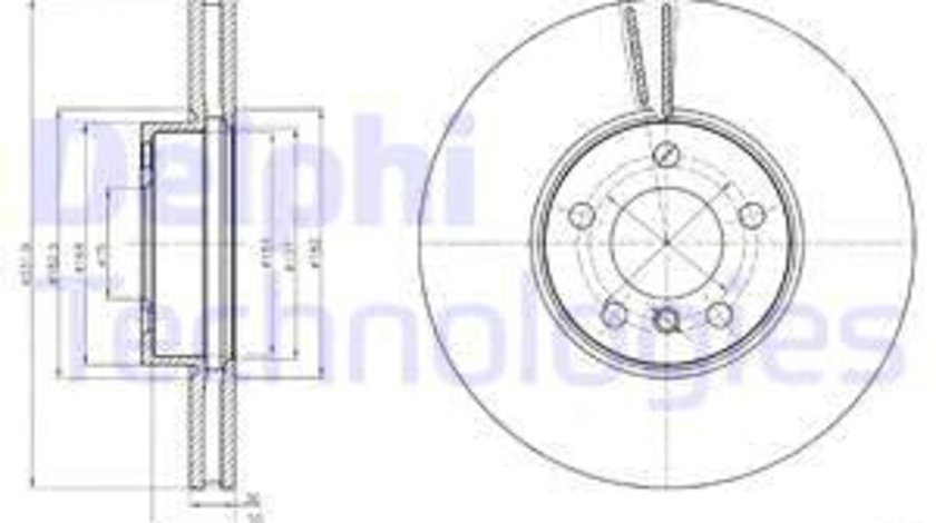 Disc frana punte fata (BG9061 DELPHI) BMW