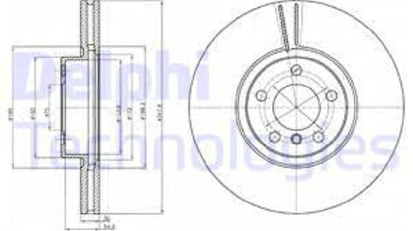 Disc frana punte fata (BG9063C DELPHI) BMW