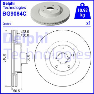 Disc frana punte fata (BG9084C DELPHI) SUBARU