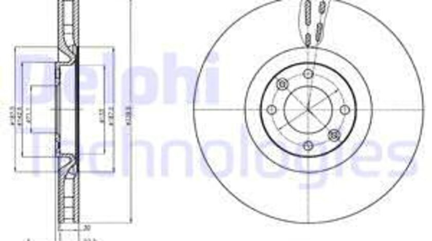 Disc frana punte fata (BG9107 DLP) Citroen,DS,PEUGEOT