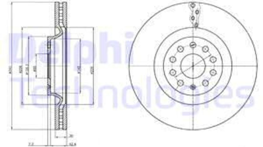 Disc frana punte fata (BG9109C DELPHI) AUDI,CUPRA,SEAT,SKODA,VW