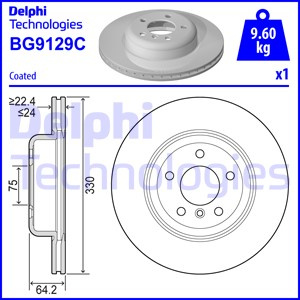 Disc frana punte fata (BG9129C DELPHI) BMW,BMW (BRILLIANCE)
