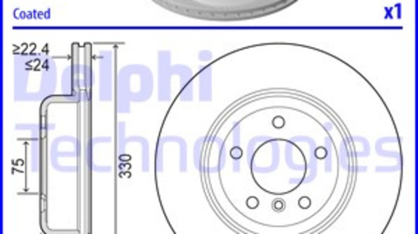 Disc frana punte fata (BG9129C DELPHI) BMW,BMW (BRILLIANCE)