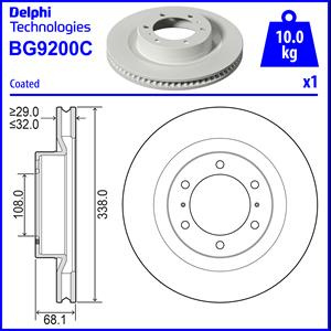 Disc frana punte fata (BG9200C DELPHI) LEXUS,TOYOTA,TOYOTA (FAW)