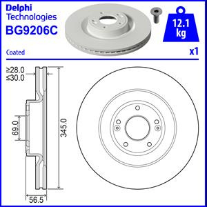 Disc frana punte fata (BG9206C DELPHI) HYUNDAI,RENAULT