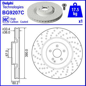 Disc frana punte fata (BG9207C DELPHI) MERCEDES-BENZ