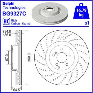 Disc frana punte fata (BG9327C DELPHI) MERCEDES-BENZ