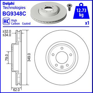 Disc frana punte fata (BG9348C DELPHI) LAND ROVER