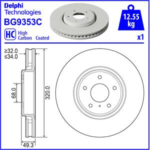 Disc frana punte fata (BG9353C DELPHI) INFINITI
