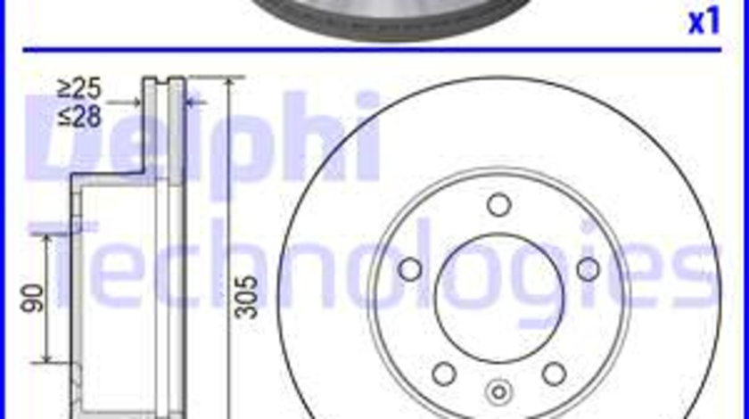 Disc frana punte fata (BG9692 DELPHI) NISSAN,OPEL,PEUGEOT,RENAULT,VAUXHALL