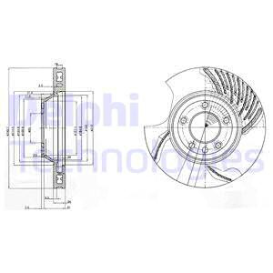 Disc frana punte fata (BG9774 DELPHI) AUDI,PORSCHE,VW