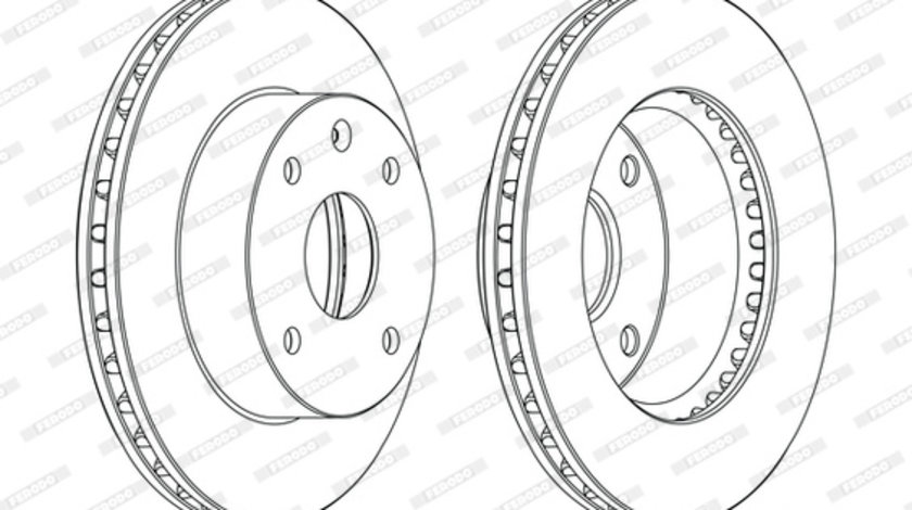 Disc frana punte fata (DDF1257C FERODO) CHEVROLET,DAEWOO,DODGE